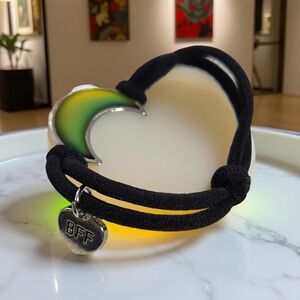 Heart-Shaped BFF Bracelet with Black Cord